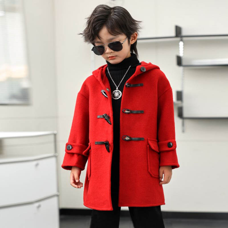 Photography Jacket - Çocuk kış kırmızı yeşil yün ceket