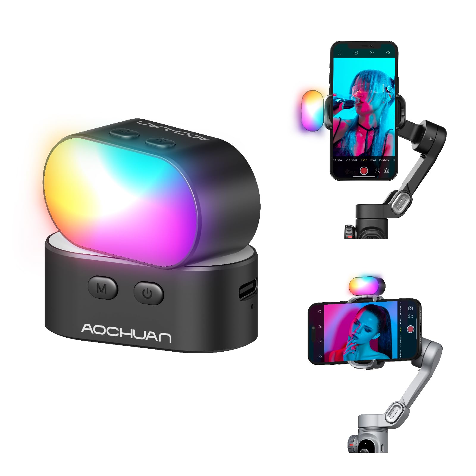 Photography Gear - AOCHUAN RGB Manyetik Dolgu Işığı Gimbal