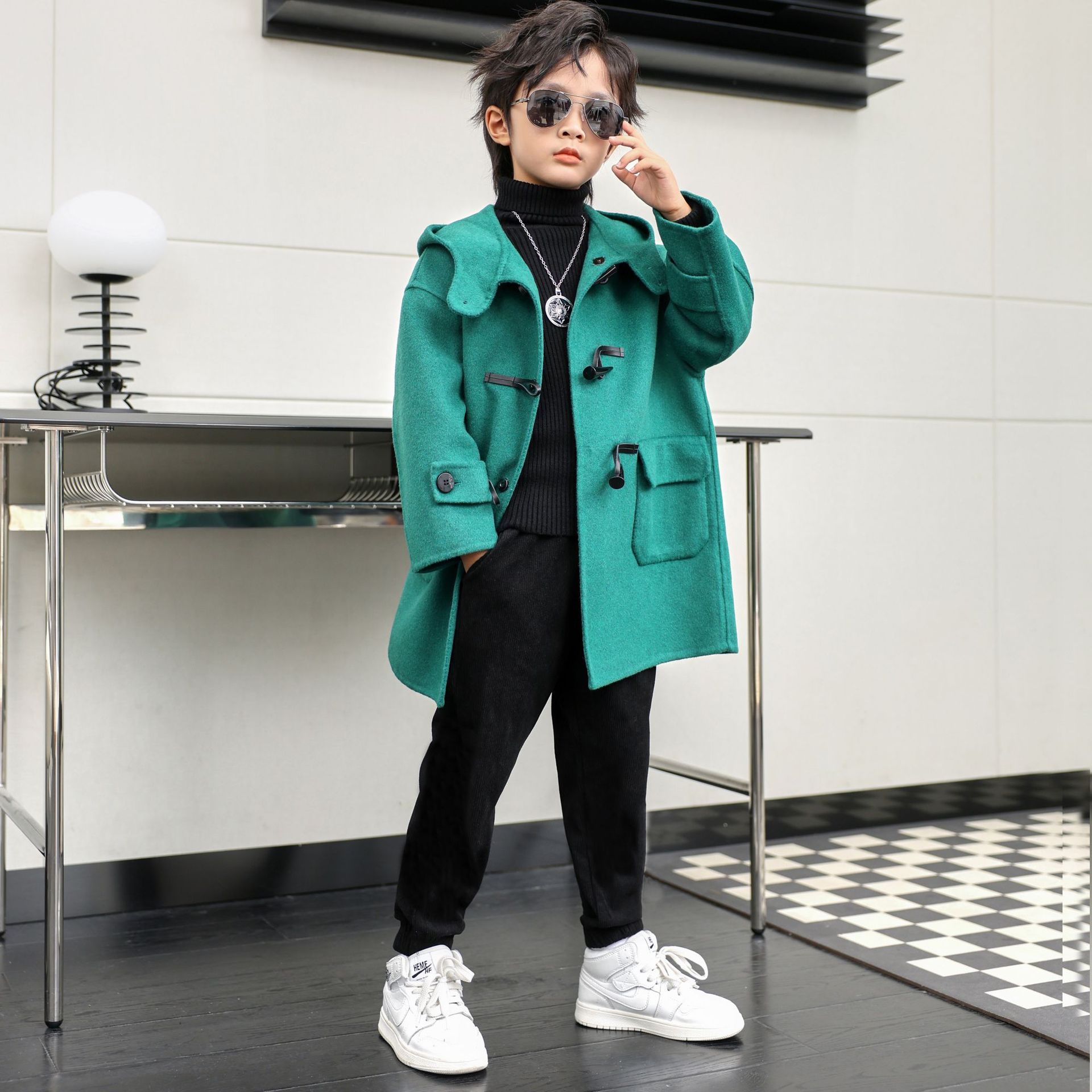 Çocuk kış kırmızı yeşil yün ce - Photography Jacket incelemesi ve fiyatı