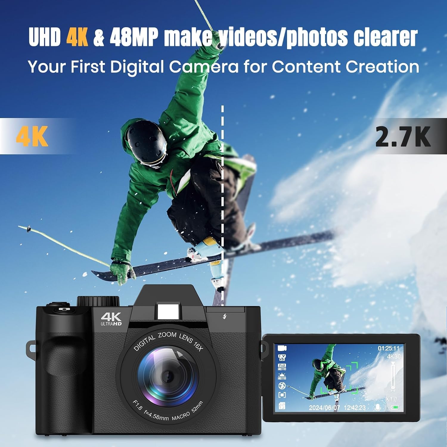 48MP WiFi ve Otomatik Odaklama - Photography Youtube incelemesi ve fiyatı